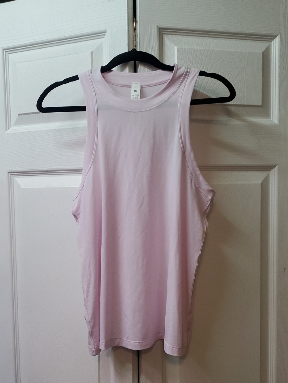 LULULEMON SIZE 8 Light Pink High-Neck Athletic Tank